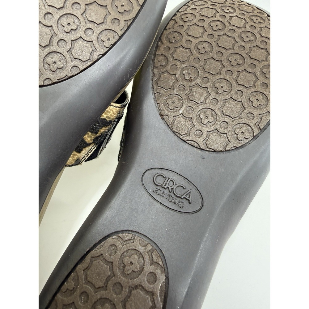 Circa Joan & David Luxe Thong Sandals Womens 8 Leopard Black Patent Gold NIB - Picture 6 of 8